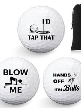 Golf Wang White Novelty Golf Balls - Black Print (3-Pack)